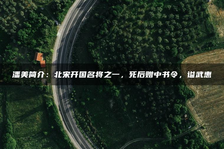 潘美简介：北宋开国名将之一，死后赠中书令，谥武惠
