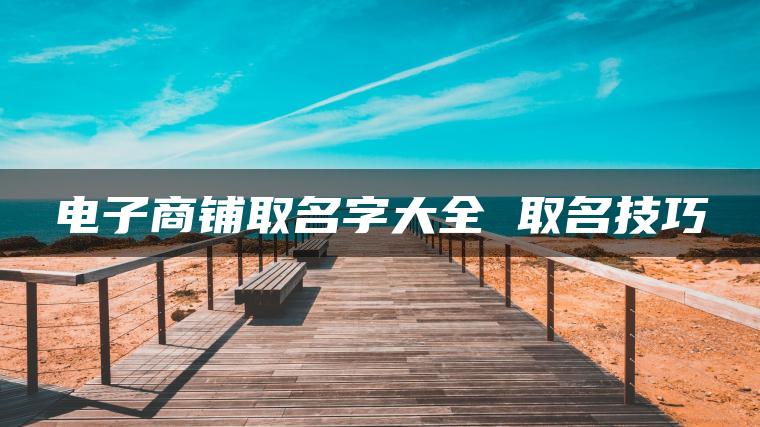 电子商铺取名字大全 取名技巧