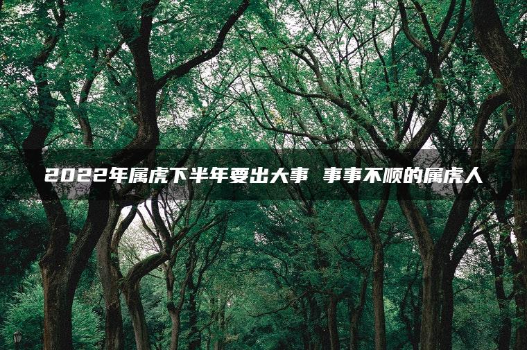 2022年属虎下半年要出大事 事事不顺的属虎人