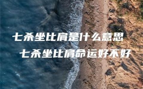 七杀坐比肩是什么意思  七杀坐比肩命运好不好