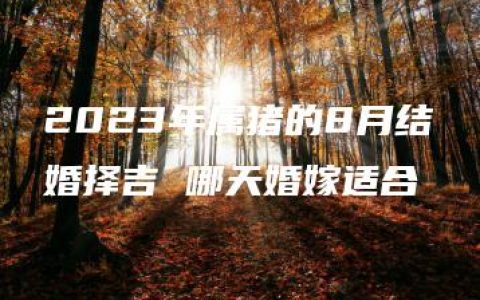 2023年属猪的8月结婚择吉 哪天婚嫁适合