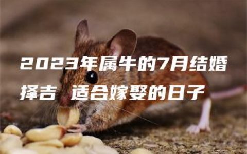 2023年属牛的7月结婚择吉 适合嫁娶的日子