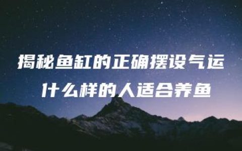 揭秘鱼缸的正确摆设气运  什么样的人适合养鱼