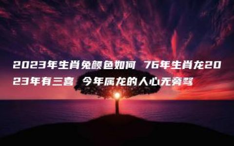 2023年生肖兔颜色如何 76年生肖龙2023年有三喜 今年属龙的人心无旁骛