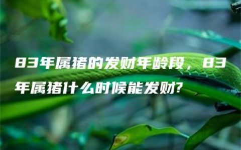 83年属猪的发财年龄段，83年属猪什么时候能发财?