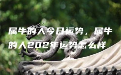 属牛的人今日运势，属牛的人202年运势怎么样