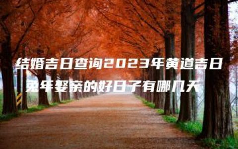 结婚吉日查询2023年黄道吉日 兔年娶亲的好日子有哪几天