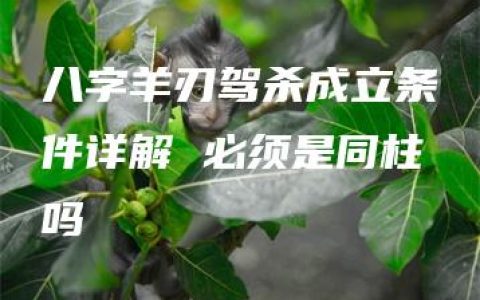 八字羊刃驾杀成立条件详解 必须是同柱吗