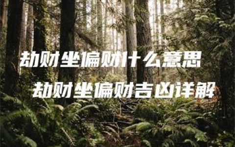 劫财坐偏财什么意思  劫财坐偏财吉凶详解