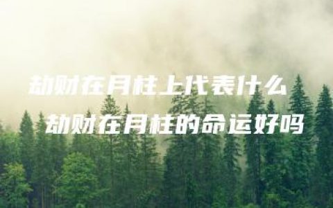 劫财在月柱上代表什么  劫财在月柱的命运好吗