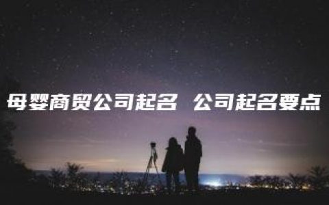 母婴商贸公司起名 公司起名要点