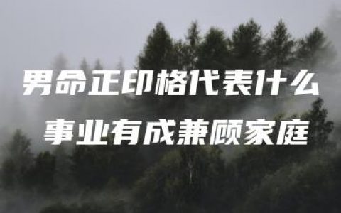 男命正印格代表什么 事业有成兼顾家庭