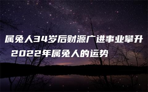 属兔人34岁后财源广进事业攀升 2022年属兔人的运势