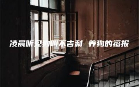 凌晨听见狗叫不吉利 养狗的福报