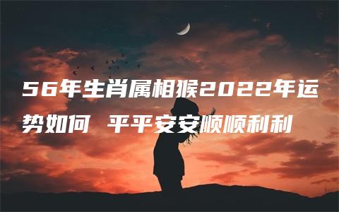 56年生肖属相猴2022年运势如何 平平安安顺顺利利