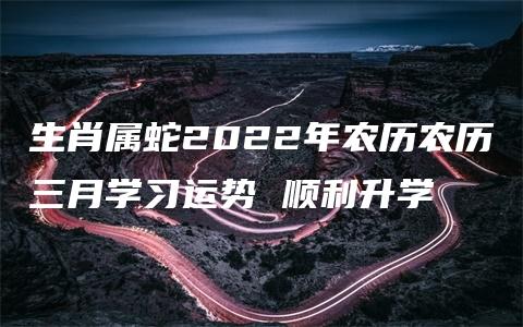 生肖属蛇2022年农历农历三月学习运势 顺利升学