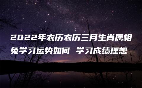 2022年农历农历三月生肖属相兔学习运势如何 学习成绩理想