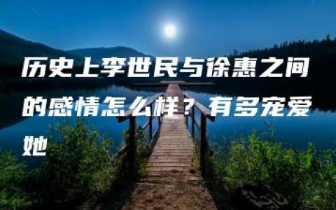 历史上李世民与徐惠之间的感情怎么样？有多宠爱她