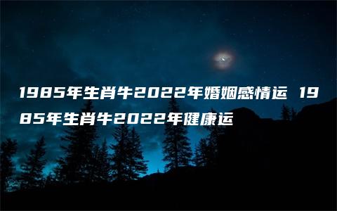 1985年生肖牛2022年婚姻感情运 1985年生肖牛2022年健康运