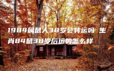 1984属鼠人38岁会转运吗 生肖84鼠38岁后运势怎么样