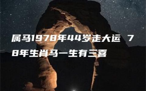 属马1978年44岁走大运 78年生肖马一生有三喜