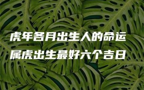 虎年各月出生人的命运 属虎出生最好六个吉日