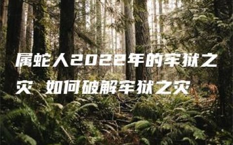 属蛇人2022年的牢狱之灾 如何破解牢狱之灾