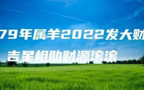 79年属羊2022发大财 吉星相助财源滚滚