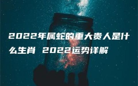 2022年属蛇的重大贵人是什么生肖 2022运势详解