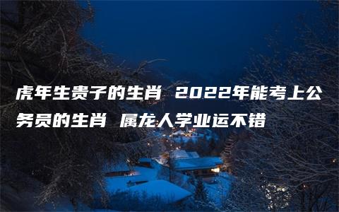 虎年生贵子的生肖 2022年能考上公务员的生肖 属龙人学业运不错