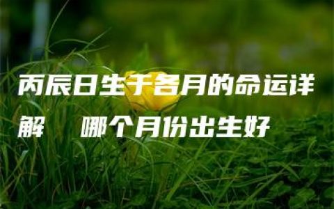 丙辰日生于各月的命运详解  哪个月份出生好