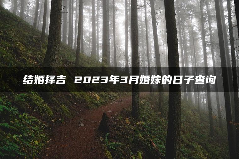 结婚择吉 2023年3月婚嫁的日子查询