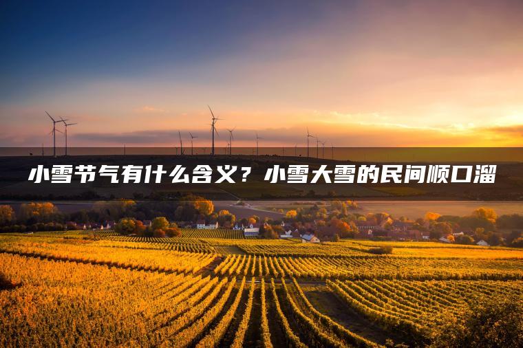 小雪节气有什么含义？小雪大雪的民间顺口溜