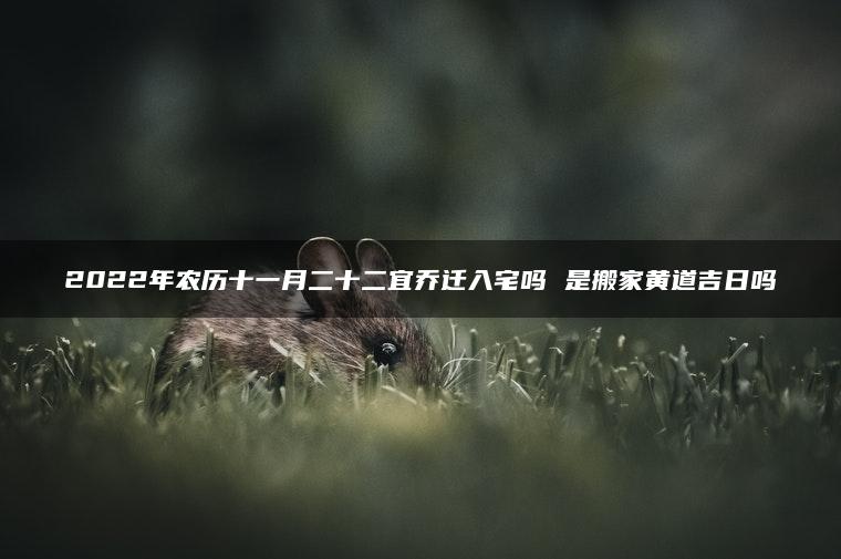 2022年农历十一月二十二宜乔迁入宅吗 是搬家黄道吉日吗