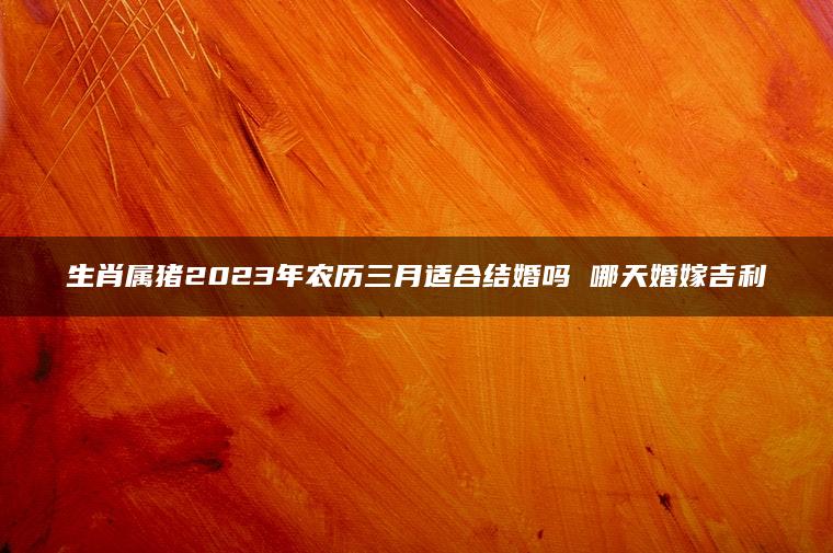 生肖属猪2023年农历三月适合结婚吗 哪天婚嫁吉利