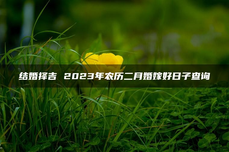 结婚择吉 2023年农历二月婚嫁好日子查询