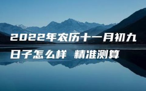 2022年农历十一月初九日子怎么样 精准测算