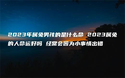 2023年属兔男孩的是什么命 2023属兔的人命运好吗 经常会因为小事情出错