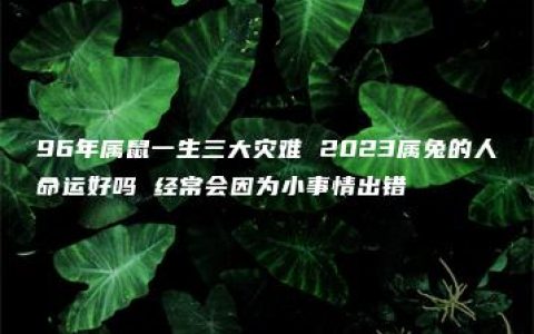 96年属鼠一生三大灾难 2023属兔的人命运好吗 经常会因为小事情出错