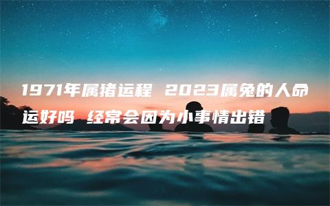 1971年属猪运程 2023属兔的人命运好吗 经常会因为小事情出错