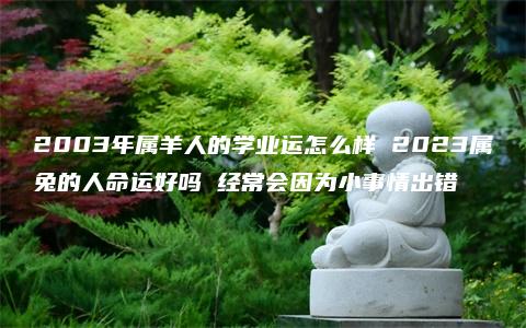 2003年属羊人的学业运怎么样 2023属兔的人命运好吗 经常会因为小事情出错