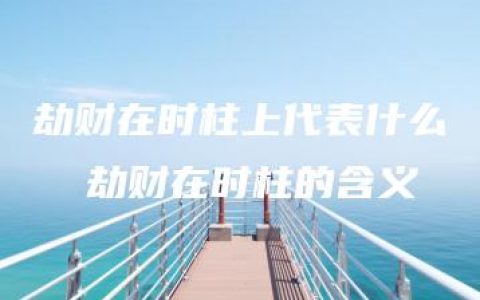 劫财在时柱上代表什么  劫财在时柱的含义