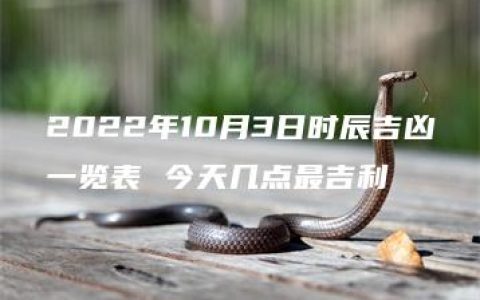 2022年10月3日时辰吉凶一览表 今天几点最吉利