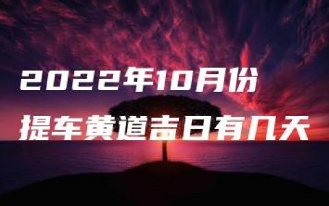 2022年10月份提车黄道吉日有几天