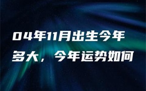 04年11月出生今年多大，今年运势如何