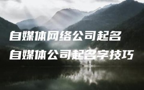 自媒体网络公司起名 自媒体公司起名字技巧