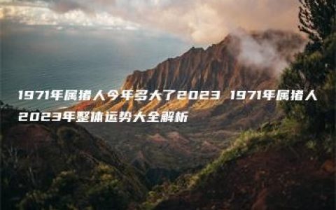 1971年属猪人今年多大了2023 1971年属猪人2023年整体运势大全解析