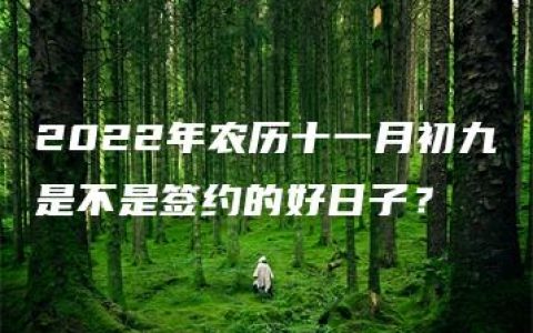 2022年农历十一月初九是不是签约的好日子？