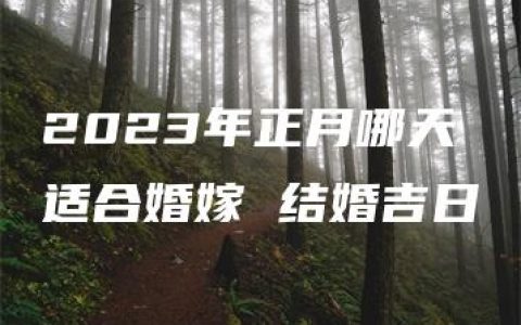 2023年正月哪天适合婚嫁 结婚吉日