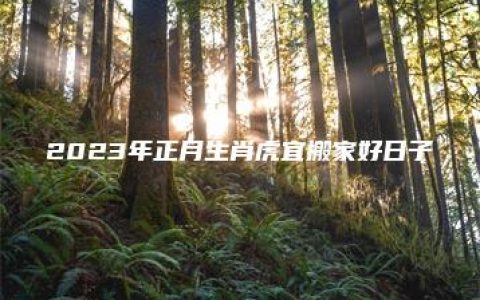 2023年正月生肖虎宜搬家好日子